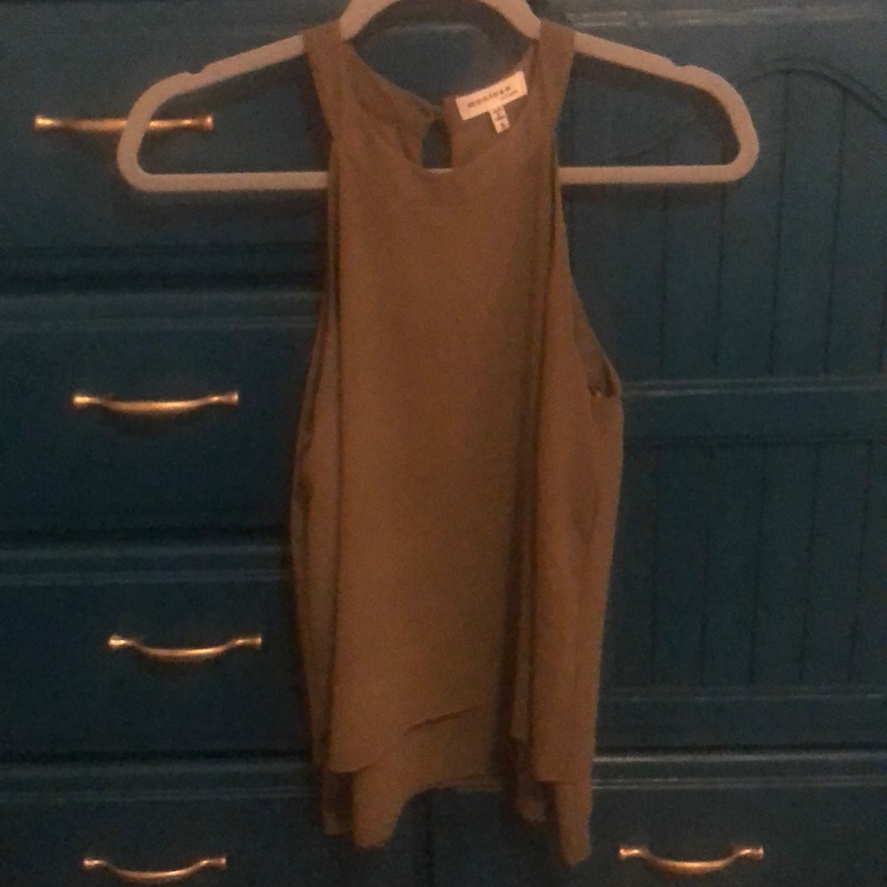 Hunter green high neck blouse.